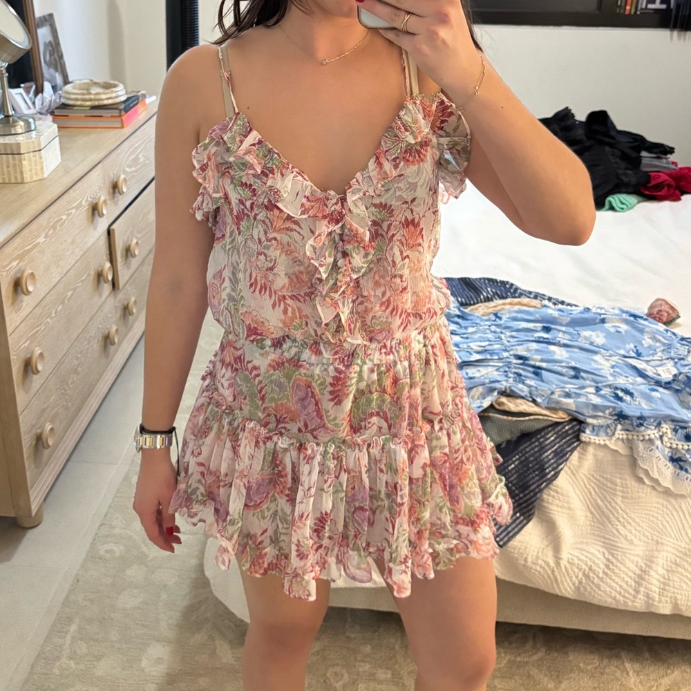 MISA Floral Ruffle Dress